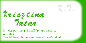 krisztina tatar business card